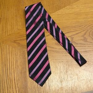 Striped Pink and Black Men's Tie